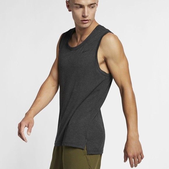 Nike Shirts Nike Miler Gray Sleeveless Running Tank Top Poshmark